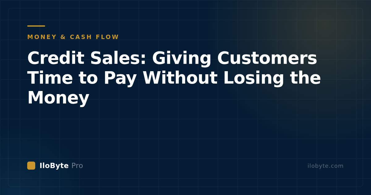 Credit Sales: Giving Customers Time to Pay Without Losing the Money